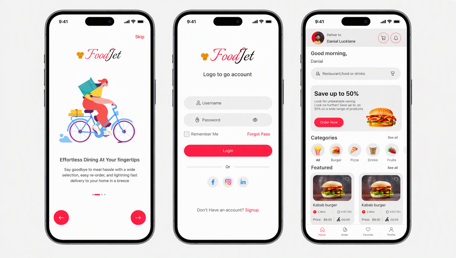 Food Ordering App UI